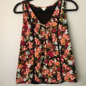 Boho l Floral V Neck Tank l Small